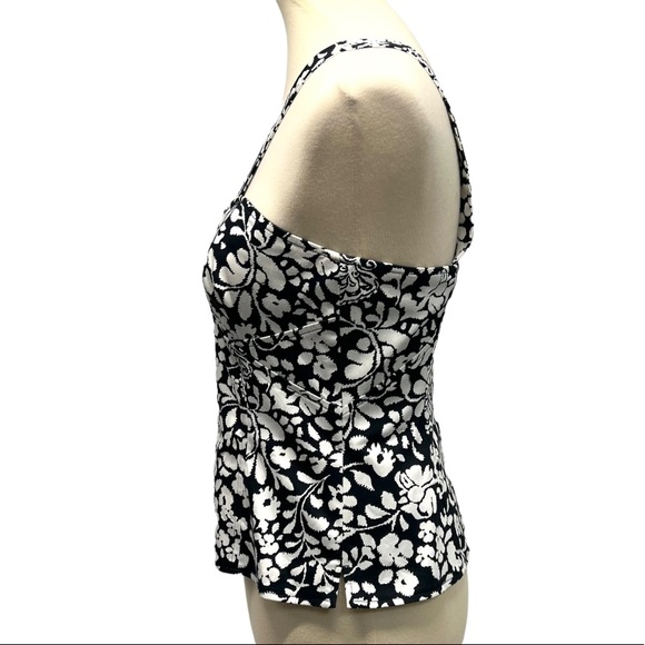 White House Black Market Floral Corset V Strap Top - Picture 4 of 11